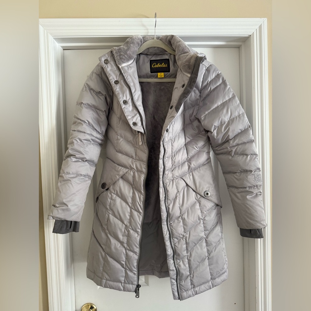 cabela's winter snow jacket gray